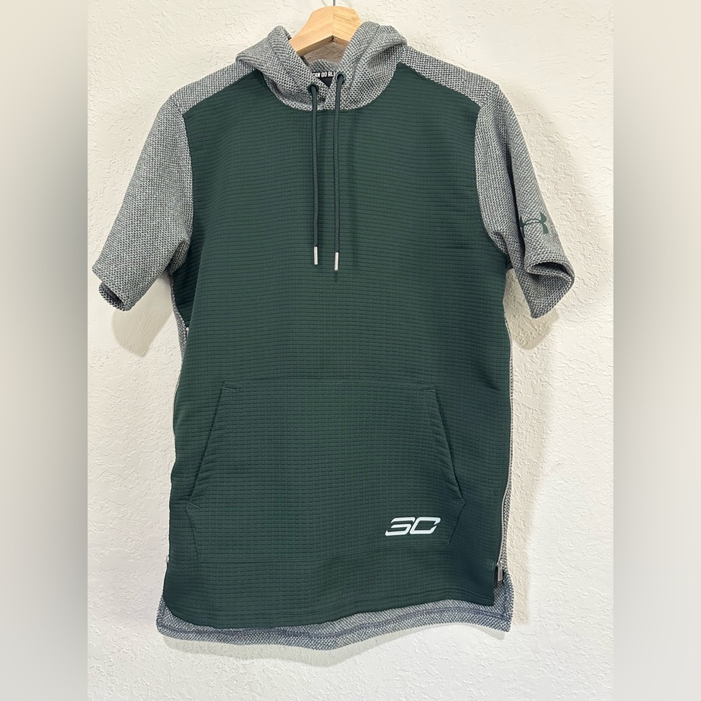 Under Armour Green and Gray Fleece Hoodie